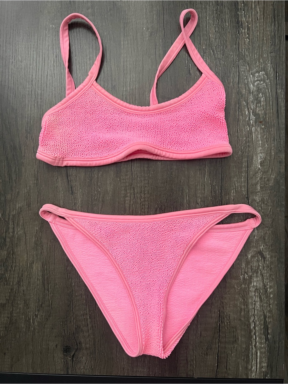 Hunza G Bubble Gum Pink Two-Piece Bikini Set